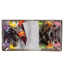 Product Artificial bird with wire for crafting, colorful decoration for any season, 8cm, 12 pieces