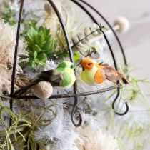 Product Artificial bird with wire for crafting, colorful decoration for any season, 8cm, 12 pieces