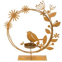 Product Bird decorative flower tealight holder rust look 24×27×6cm