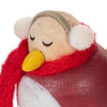 Product Decorative bird figurine with scarf, winter decoration, 11cm, 4 pieces