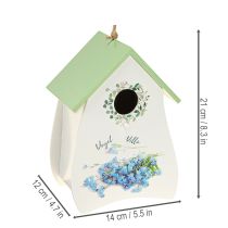 Product Birdhouse for stylish rooms with floral design and nostalgic flair 21cm