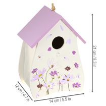 Product Birdhouse with spring-like floral pattern, decoration for balcony or apartment, 21cm