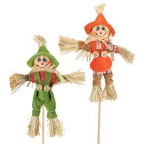 Product Scarecrow flower stakes green orange H16cm 16 pcs