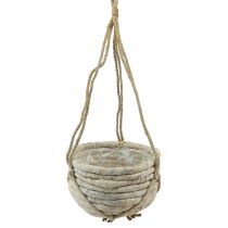 Basket for hanging water hyacinth white 25/31cm set of 2