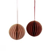 Product Honeycomb balls Bordeaux Pink Glitter Ø7cm 4 pcs