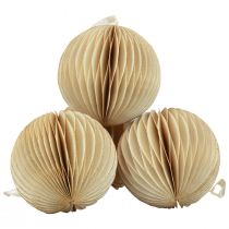 Product Honeycomb Balls Honeycomb Christmas Cream Glitter Ø7cm 4pcs