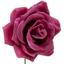 Wax roses deco roses wax pink Ø8cm 12p