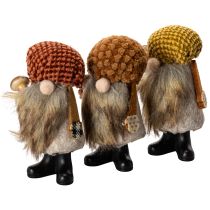 Product Gnome figurine with beard and pointed hat, 10cm, 3 pieces