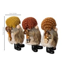 Product Gnome figurine with beard and pointed hat, 10cm, 3 pieces