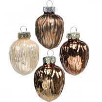 Christmas tree ornaments walnut deco pendant glass 4.5cm 6pcs