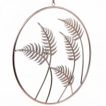 Product Wall decoration "Fern" metal rose gold for hanging, stylish decorative ring, modern design, Ø52cm