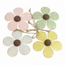 Product Wall decoration metal flower door decoration white pink green yellow 10cm 4pcs