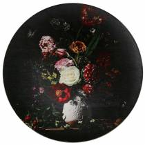 Wall plate with a floral pattern Ø33cm