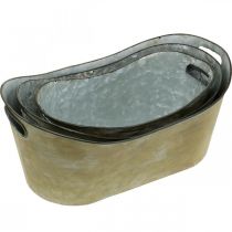 Product Set of planter tub copper-colored/white L32.5cm/36.5cm/41.5cm