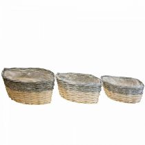 Product Wicker basket for planting Plant bowl L29/33/38cm set of 3