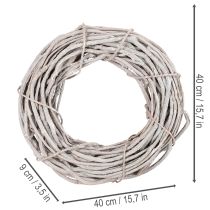 Product Willow wreath decoration, wreath made of whitewashed branches, 40cm