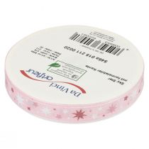 Product Ribbon Christmas gift ribbon pink star pattern 15mm 20m
