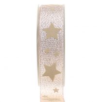 Christmas ribbon copper with star 25mm 20m