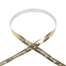 Product Christmas ribbon Merry Christmas Ribbon White Gold 10mm 20m