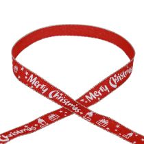 Product Christmas Ribbon Red White Merry Christmas Ribbon 15mm 20m