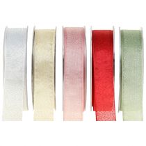 Christmas ribbon with mica 25mm 20m