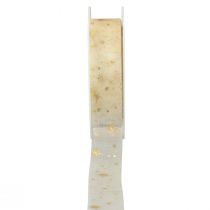 Product Ribbon Christmas, organza ribbon white star pattern 25mm 25m