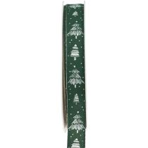 Product Christmas ribbon with fir trees gift ribbon green 15mm 20m
