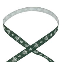 Product Christmas ribbon with fir trees gift ribbon green 15mm 20m
