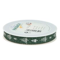 Product Christmas ribbon with fir trees gift ribbon green 15mm 20m