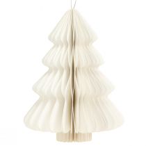 Product Hanging Christmas tree decoration, paper, white and silver, 20cm, set of 5