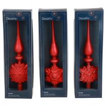 Product Christmas tree topper red Christmas tree topper glass H34cm 1 pc