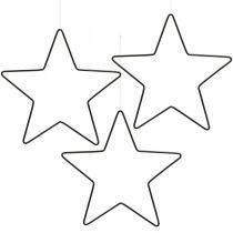 Product Christmas Decoration Metal Star Black Star Pendant 15cm 6 Pcs