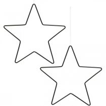 Product Christmas Decoration Metal Star Black Decorative Star Pendant 20cm 6 Pcs
