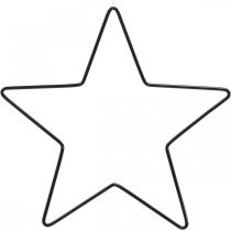 Product Christmas Decoration Metal Star Black Star Pendant 15cm 6 Pcs