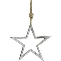 Product Christmas decoration star, advent decoration, star pendant silver W15.5cm