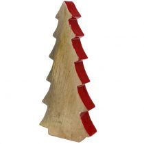 Product Christmas decoration fir tree wood red, nature 28cm