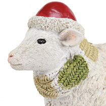 Product Christmas figures sheep with hat and scarf L16cm 2 pcs