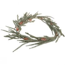 Product Christmas garland, fir garland with cones and frost effect, decoration 180cm for a festive atmosphere