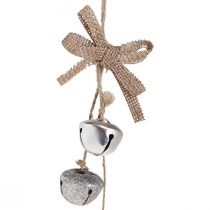 Product Christmas bells Christmas tree decorations silver Ø3.5cm 3pcs