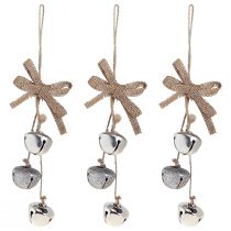 Product Christmas bells Christmas tree decorations silver Ø3.5cm 3pcs