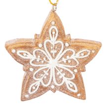 Product Christmas ornaments, gingerbread, icing look, nutcracker, star, tree, wreath, 6cm, 4 pieces