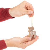 Product Christmas ornaments, honey cake design, reindeer, gingerbread man, snowflake, 7cm, 4 pieces