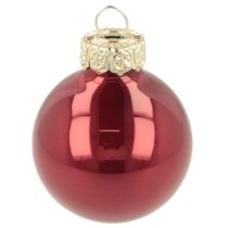 Product Christmas bauble glass decoration, shiny, 3cm, 22 pieces