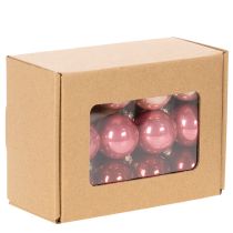 Product Christmas bauble glass decoration, shiny, 3cm, 22 pieces