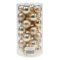 Product Christmas ball 4cm gold glossy/matt glass 24 pcs