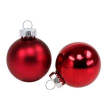 Product Christmas ball Ø4cm red glossy/matt 24 pcs