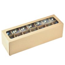 Product Glass Christmas bauble – pearlescent clear with iridescent effect &amp; metal hanger 5cm 24pcs