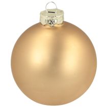 Product Glass Christmas balls – matte &amp; shiny in gold, pink 7.5cm 12pcs