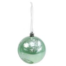 Christmas ball Ø8cm light green plastic 1p