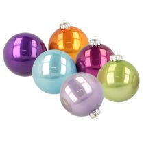 Product Shiny Christmas baubles, set of 10, assorted colors, 95mm
